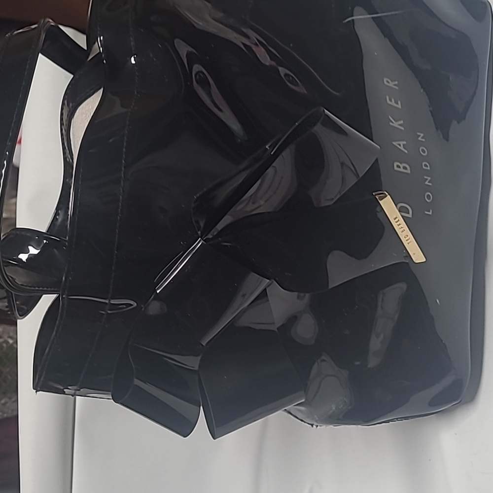 Ted Baker Glossy Black Tote with Bow Detail
